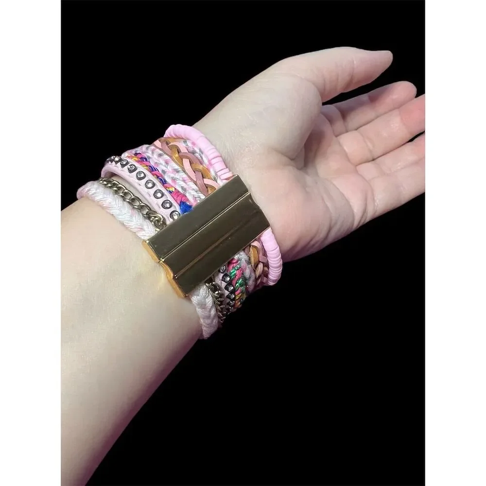 Bohemian Multi-Layer Wrap Bracelet Turquoise Beads Crystals Magnetic Clo… - Picture 3 of 7
